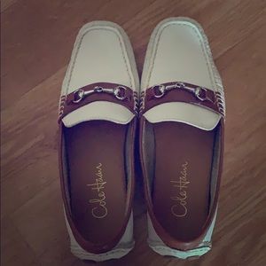 NWOB White leather Cole Haan driving loafers. Sz 7